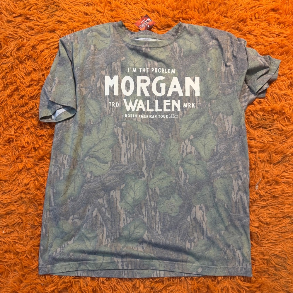 Morgan Wallen Tour 2025 Camo Shirt Mens XL Mossy Oak I'm The Problem Concert Tee